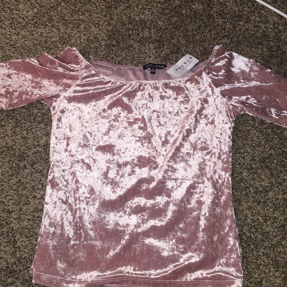 Pink velvet top